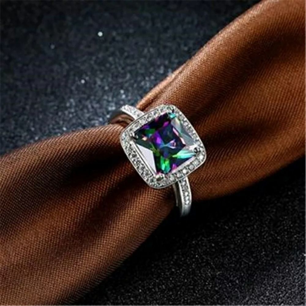 Mystic Topaz & 925 Sterling Silver - Size 8